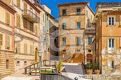 Typical seaside village in Marche in Italy Stock Photo