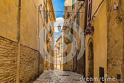 Typical seaside village in Marche in Italy Stock Photo