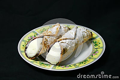 Typical sicilian Cannoli pastry Stock Photo