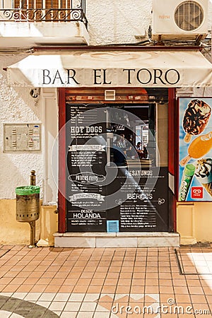 A typical small bar in the town. Editorial Stock Photo