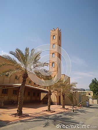 Typical small mosque with one typical square section of minaret with windows resent almost in each quarter of the city Editorial Stock Photo