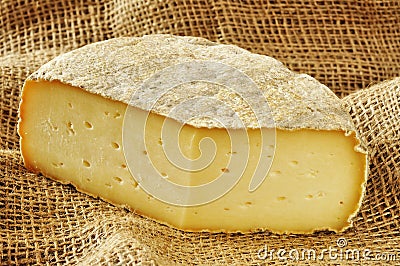 Typical soft cheese of Bergamo, Italy Stock Photo