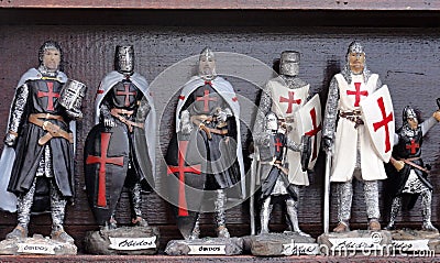 Historic knights - Souvenir in Obidos, Centro - Portugal Editorial Stock Photo