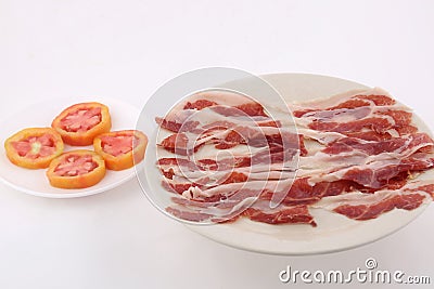 Typical spanish cured ham as gourmet gastronomy Stock Photo