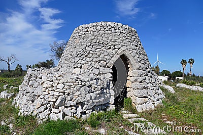 Typical stone construction of Apulia called Trullo Stock Photo