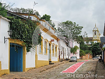 Typical Stone Street of Tiradentes Brazil Editorial Stock Photo