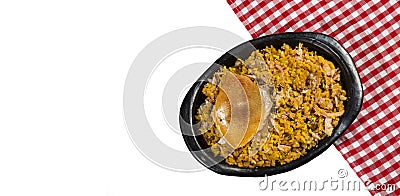 Typical tolimense lechona with rice - Typical Colombian dish Stock Photo