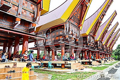 A typical Toraja rice barn located in Manokwari, West Papua. Editorial Stock Photo