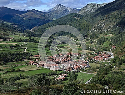 typical town in Carmona, Cantabria, Stock Photo