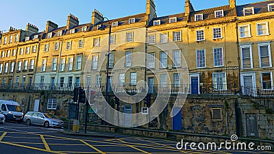 Typical townhouses in Bath England - BATH, ENGLAND - DECEMBER 30, 2019 Editorial Stock Photo