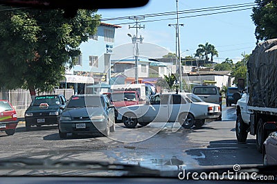 Typical traffic jam in the Cumana city Editorial Stock Photo