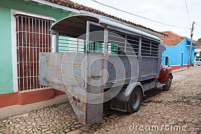 Typical truck bus camion in Trinidad,Cuba. Due to embargo Cuba Stock Photo