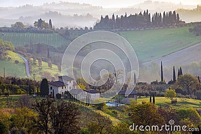 Typical Tuscan landscape Stock Photo