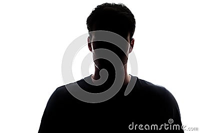 Typical upper body man silhouette wearing a tshirt Stock Photo