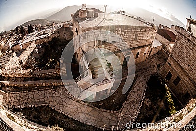 Typical viev in ancient hasid , Ortodox Jewish Safed old city Editorial Stock Photo