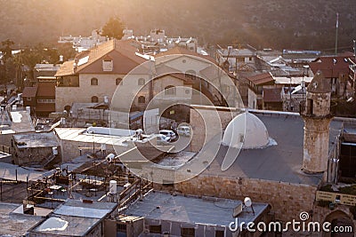 Typical viev in ancient hasid , Ortodox Jewish Safed old city Editorial Stock Photo