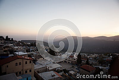 Typical viev in ancient hasid , Ortodox Jewish Safed old city Editorial Stock Photo