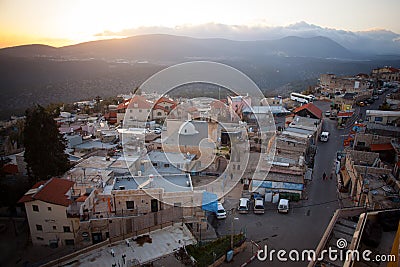 Typical viev in ancient hasid , Ortodox Jewish Safed old city Editorial Stock Photo