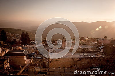 Typical viev in ancient hasid , Ortodox Jewish Safed old city Editorial Stock Photo