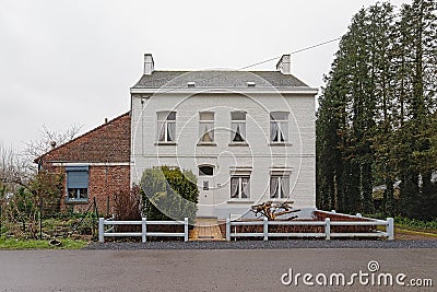 Typical Wallonian countryside house ear mons Editorial Stock Photo
