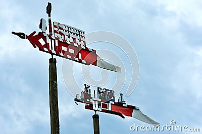 Weather vanes of fishermen in Nida, Lithuania Stock Photo