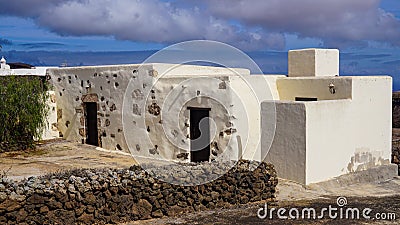 Typical white rural House in Lanzarote, canary islands Stock Photo