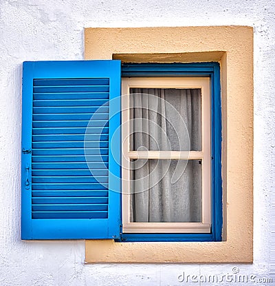 Typical window from Greece Stock Photo