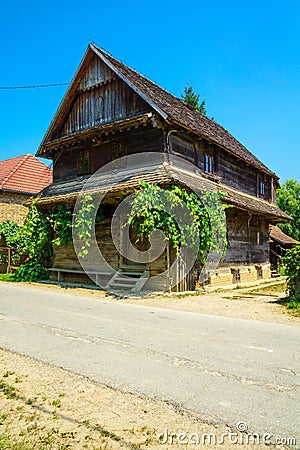 Typical Wooden house, Croatia Stock Photo