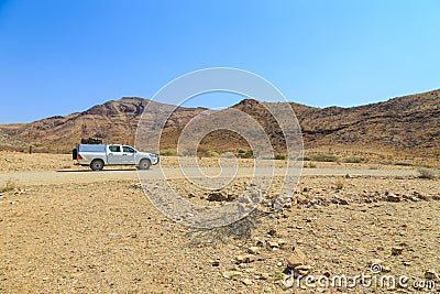 Typical 4x4 rental car in Namibia, Hardap, Namibia Editorial Stock Photo