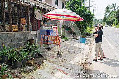 Typically Asian roadside small business stall Editorial Stock Photo