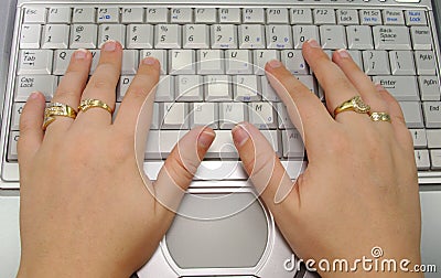 Typing Stock Photo