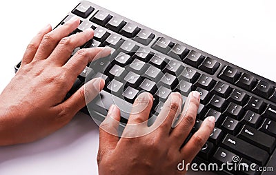 Typing Keyboard Stock Photo