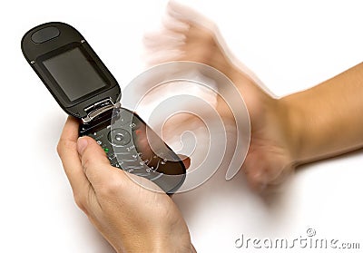 Typing a SMS Stock Photo