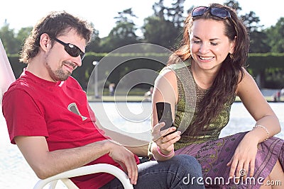 Typing text message Stock Photo