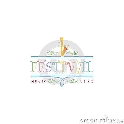 Typographic badges - music Festival. On the basis of script fonts, handmade. It can be used to design your printed Vector Illustration