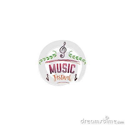 Typographic badges - music Festival. On the basis of script fonts, handmade. It can be used to design your printed Vector Illustration