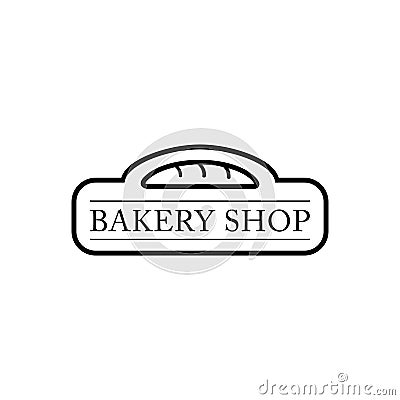 Typographic Bread Logo, Dessert and Cake Design Elements on White Background. Stock Photo