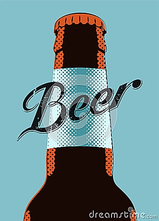 Typographic retro grunge beer poster. Vector illustration. Vector Illustration
