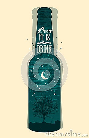 Typographic retro grunge beer poster. Vector illustration. Vector Illustration