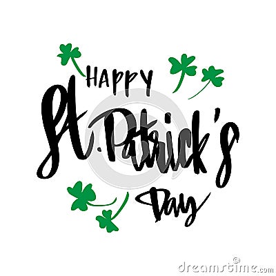 Typographic Saint Patrick`s Day greeting card, Vector illustrati Cartoon Illustration