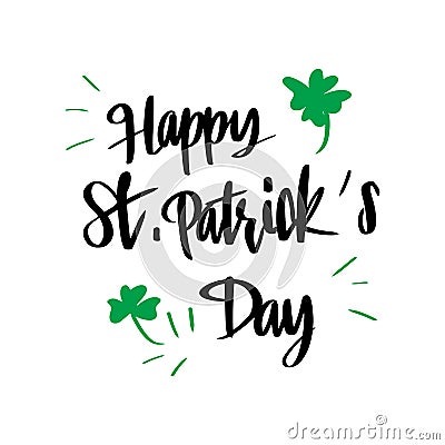 Typographic Saint Patrick`s Day greeting card, Vector illustrati Cartoon Illustration