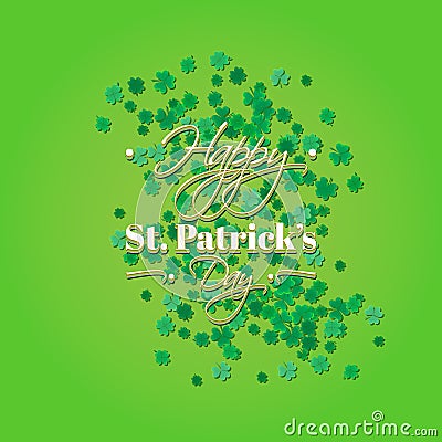 Typographic Saint Patrick's Day retro background. Vector design greetings card or poster. Stock Photo