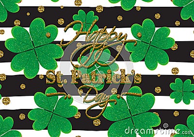 Typographic Saint Patrick's Day retro background. Vector design greetings card or poster. Stock Photo