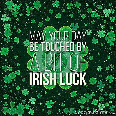 Typographic Saint Patrick's Day retro background. Vector design greetings card or poster. Stock Photo