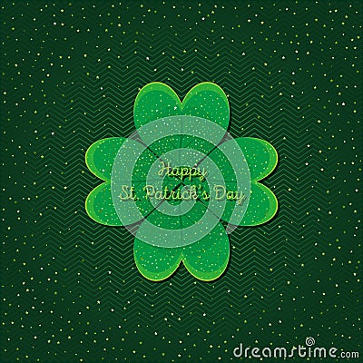 Typographic Saint Patrick's Day retro background. Vector design greetings card or poster. Stock Photo