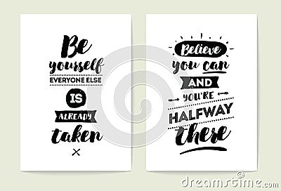 Typography cards set. Vector Illustration