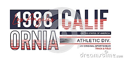 Typography design California sport, vector illustrations Vector Illustration