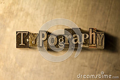 Typography - letterpress text sign Stock Photo