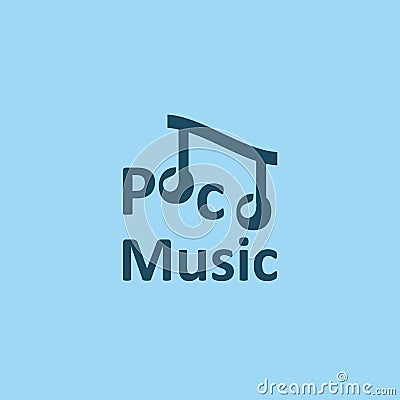 Typography of Music Logo Design Concept Vector Illustration