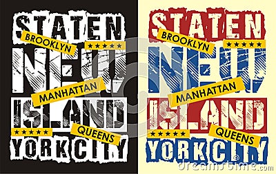 New york city staten island, vectors Vector Illustration